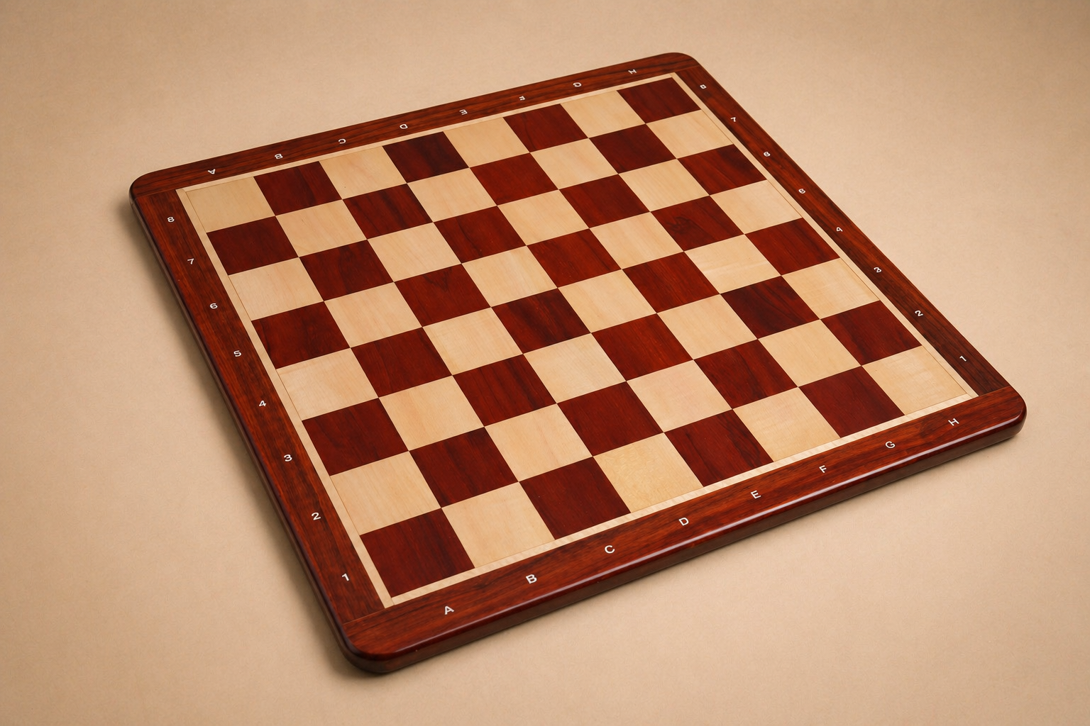 21” Chess Board with Notation – Padauk & Maple Wood