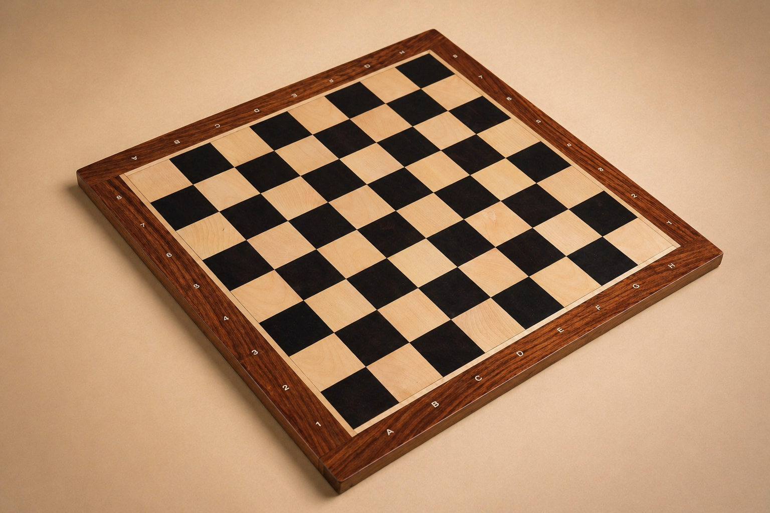 21” Chess Board with Notation – Golden Rosewood, Ebony & Maple Wood