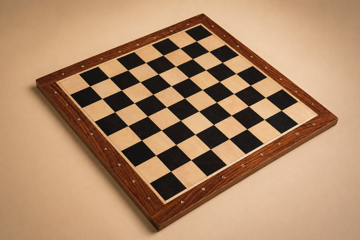 21” Chess Board with Notation – Golden Rosewood, Ebony & Maple Wood