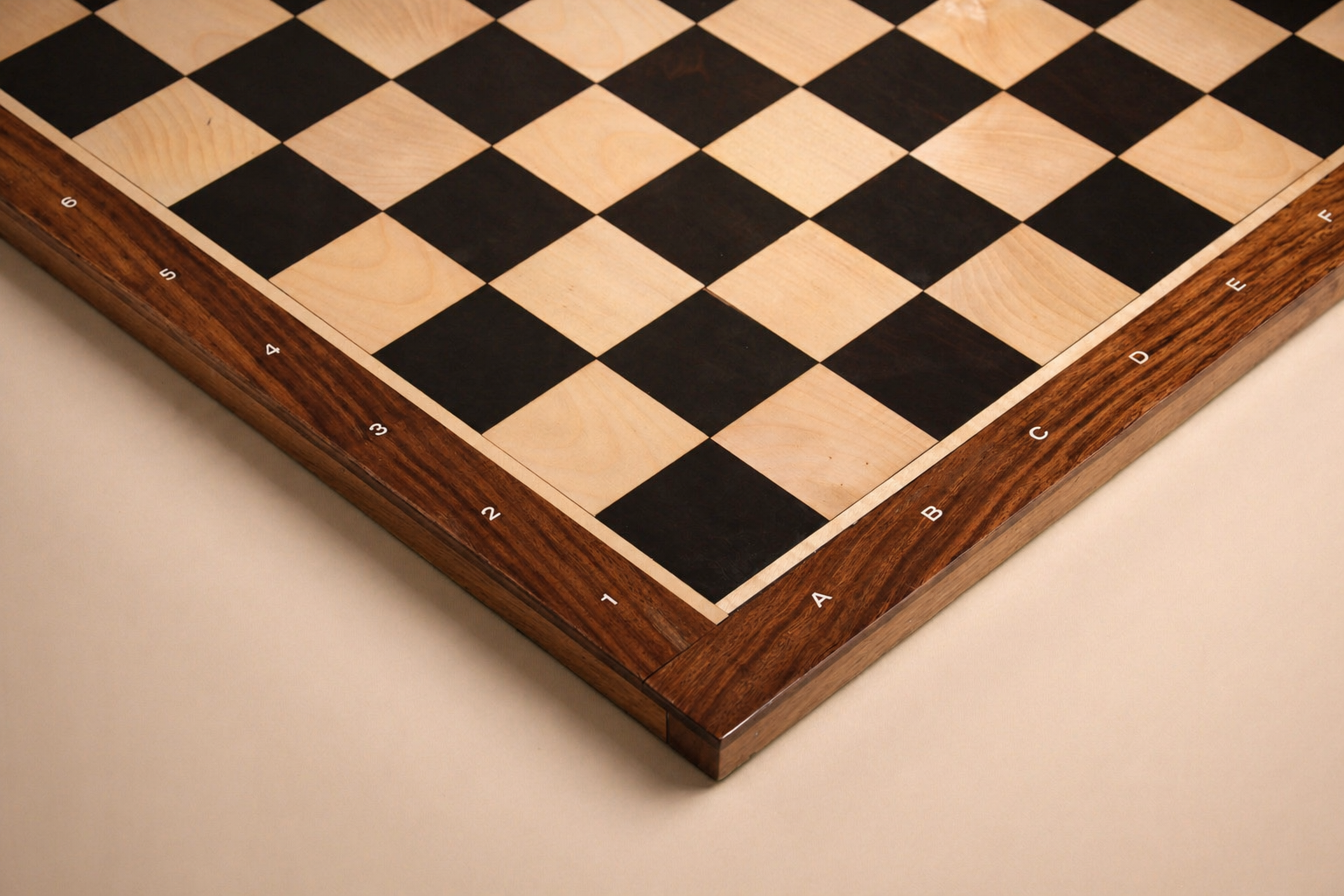 21” Chess Board with Notation – Golden Rosewood, Ebony & Maple Wood